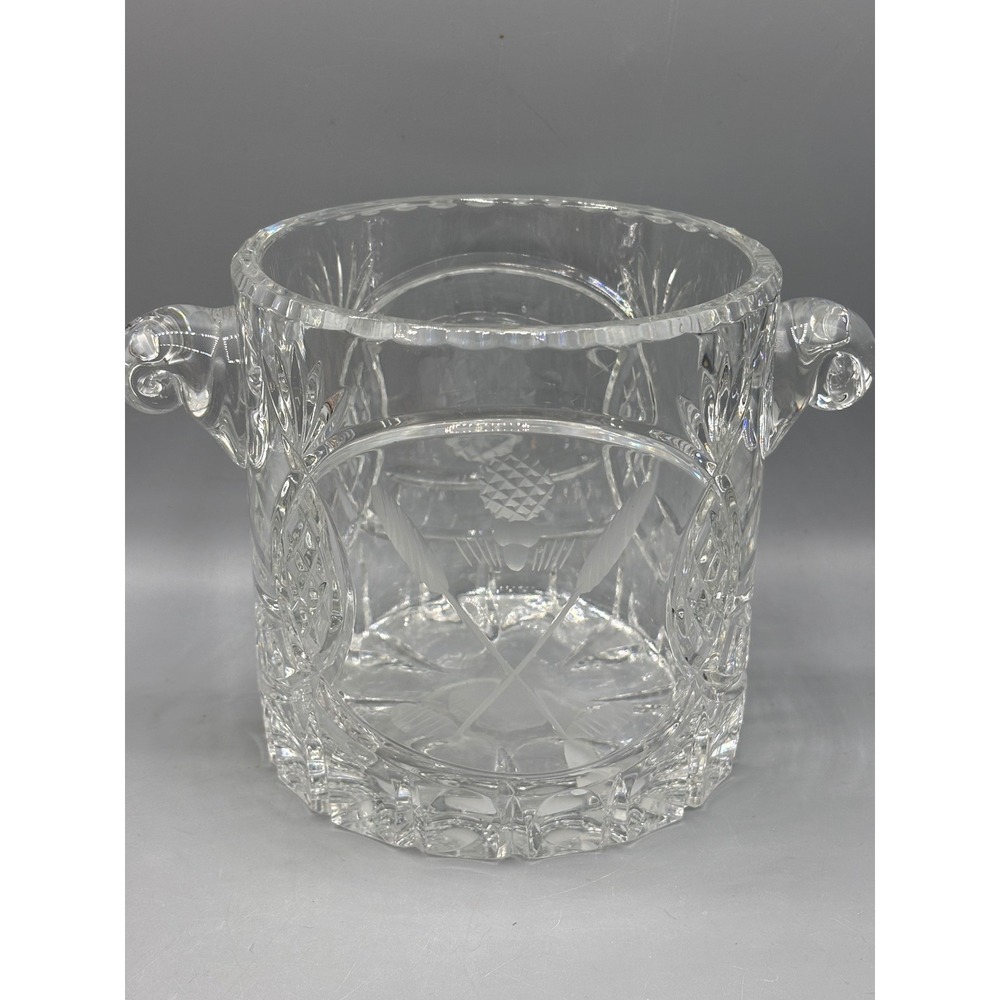Crystal Golf Hospitality Pineapple Ice Bucket with Handles Lead Glass